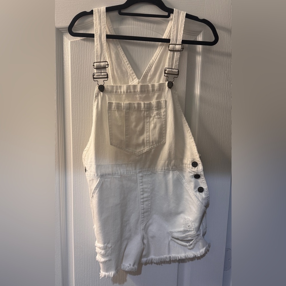 Show Me Your MuMu White Denim Romper